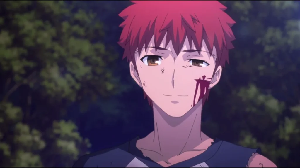 Shirou Emiya activating Unlimited Blade Works in Fate/Stay Night: Unlimited Blade Works.