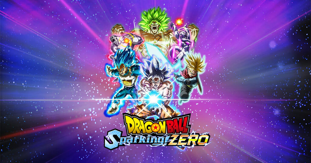 Dragon Ball Sparking Zero" game key visual featuring Goku, Vegeta, and other Dragon Ball characters in high-quality dynamic poses