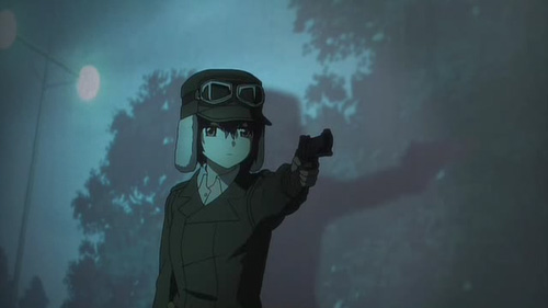 Kino observing the world and its imperfections in Kino’s Journey.